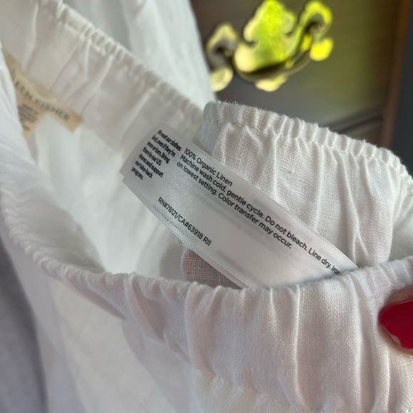 Eileen Fisher White Lightweight Linen Shirt Jacket and Straight leg pants - Picture 5 of 5